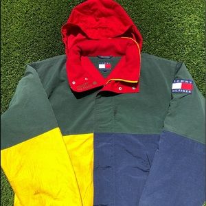 VINTAGE 90s Tommy Hilfiger color block jacket rare